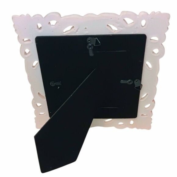 Pink & Gold Photo Frame Scallop Design Tabletop or Hanging 8"x8" Photo 3.5"x3.5" - Picture 3 of 13